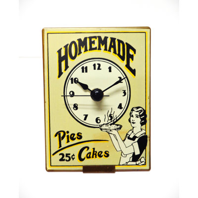 Analogue Metal Quartz Movement Tabletop Clock Beige