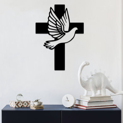 Art mural en métal Dove Cross