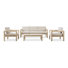 Ensemble de conversation pour patio en bois massif 5 personnes
