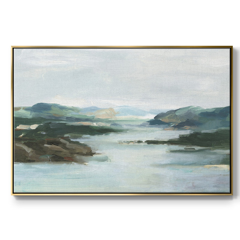 Misty Cove, toile tendue avec châssis en I, H 27 po x l 41 po x P 2 po, Or