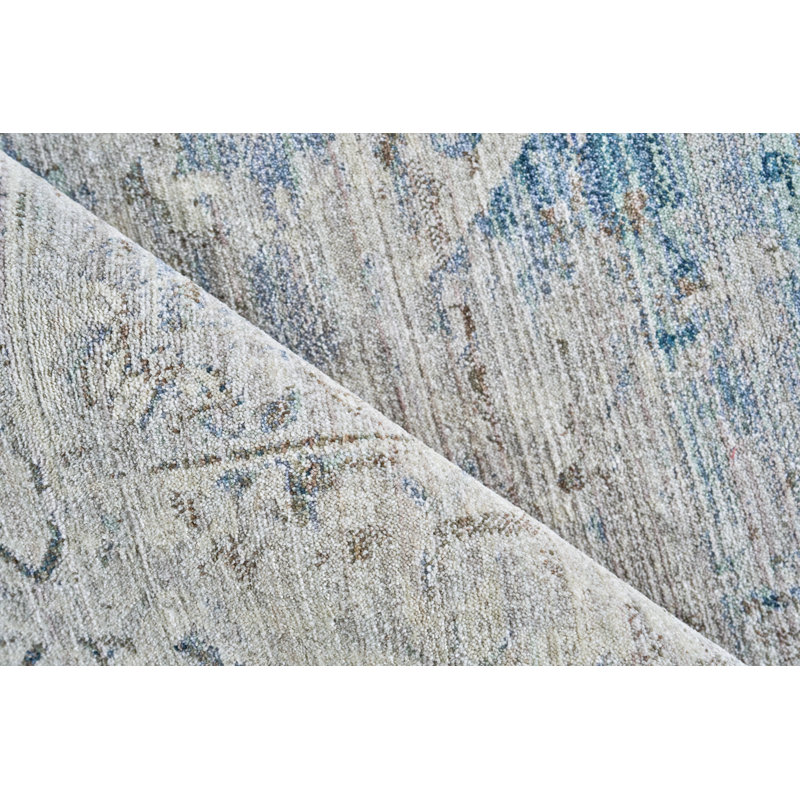 Vintage Looms Light Blue/Beige Polyester powerloom Area Rug, Rectangle 2' x 3'