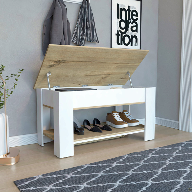 Karmen 1-Shelf Lid Top Storage Table White, White