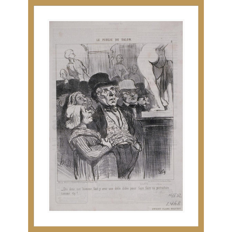Le public du salon: Dis donc not'homme faut-y ... par Honoré Daumier, H 41,5 po x l 31,42 po