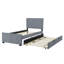 Structure de lit simple tapissier en velours avec lit gigogne simple, gris - Lit gigogne / invité peu encombrant-118761782-118761781
