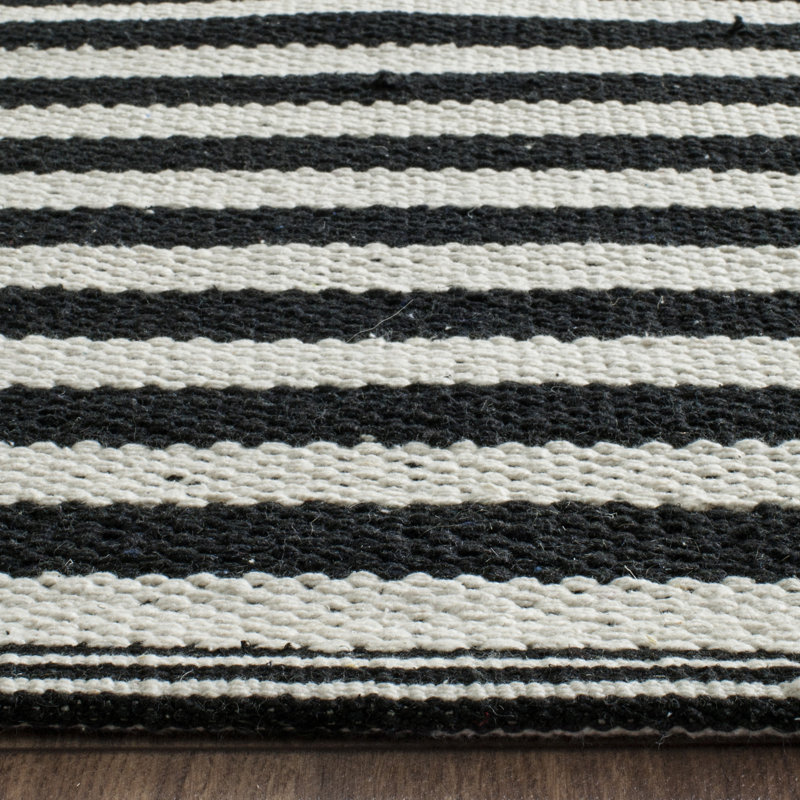 Dunkin Striped Cotton Area Rug, Rectangle 122 x 183 cm