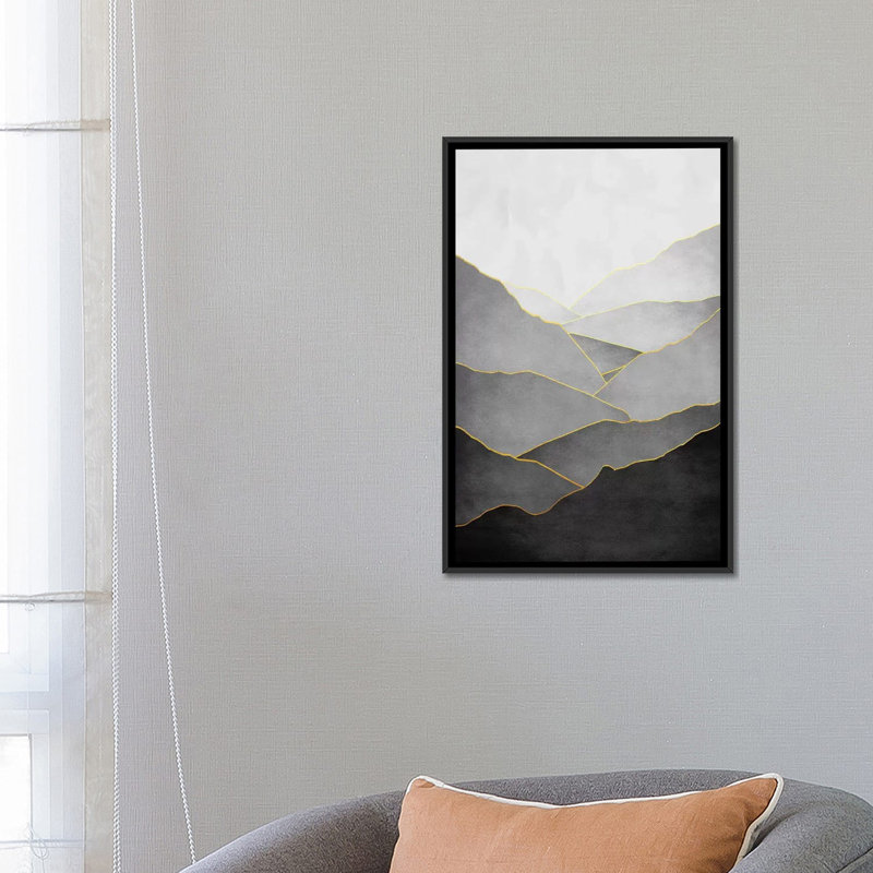 «Minimal Landscape I», impression sur toile, H 26 po x l 18 po x P 1,5 po, Toile avec cadre noir, Pas de tapis