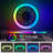 Makaiyla 20" Smart Dimmable RGB Flush Mount Ceiling Fan Lights with Remote/APP/Voice Control, 6 Speeds, Timer, Quiet DC Motor-1075119733