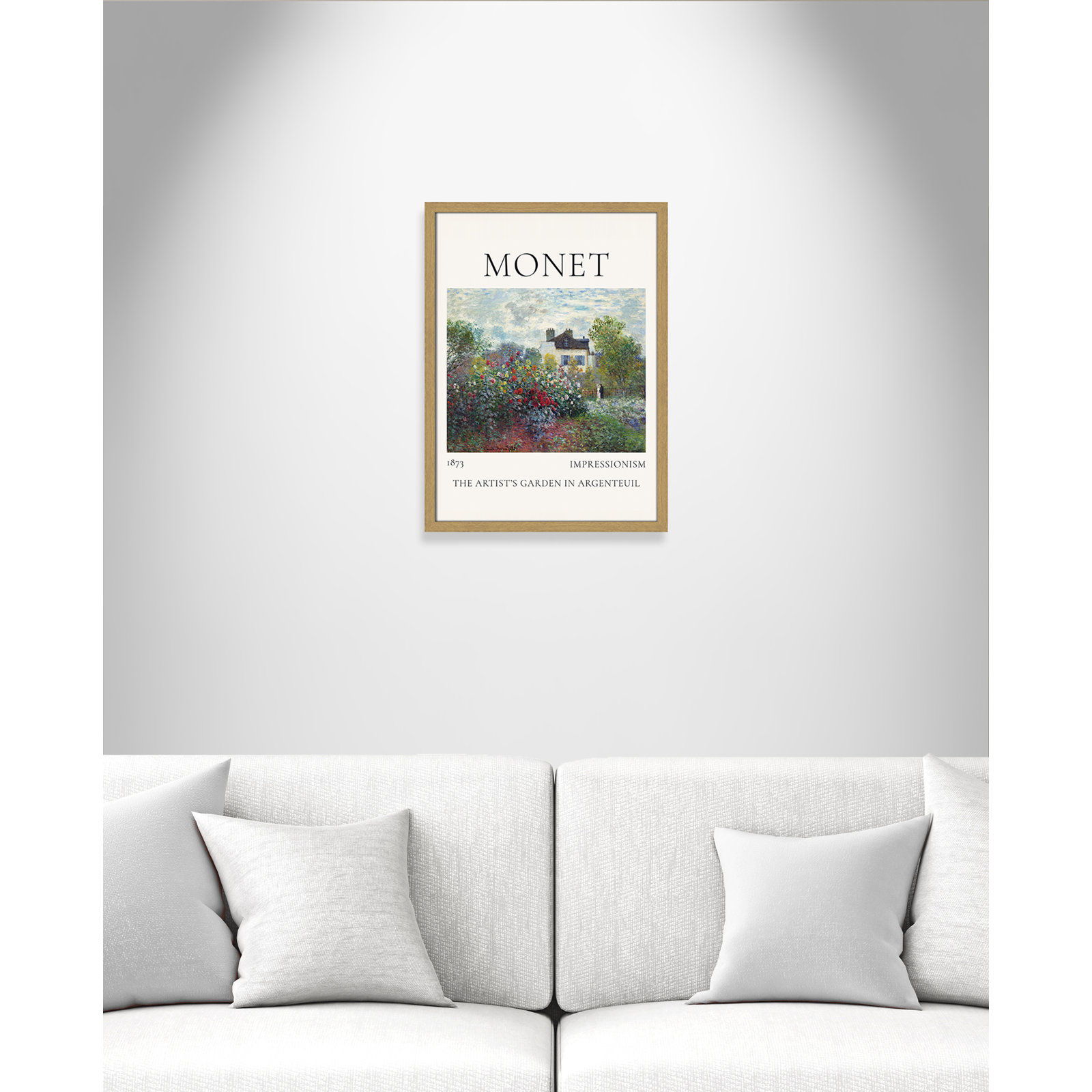 Rocchetto "Artists Garden in Argenteuil" Print, Natural Single Picture Frame, No, 23" H x 17" W x 0.75" D