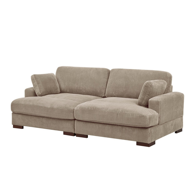 Large Seating Chaise Loveseat, Camel