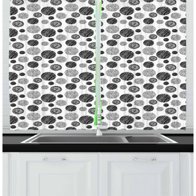 Geometric Pointed Kitchen Curtain