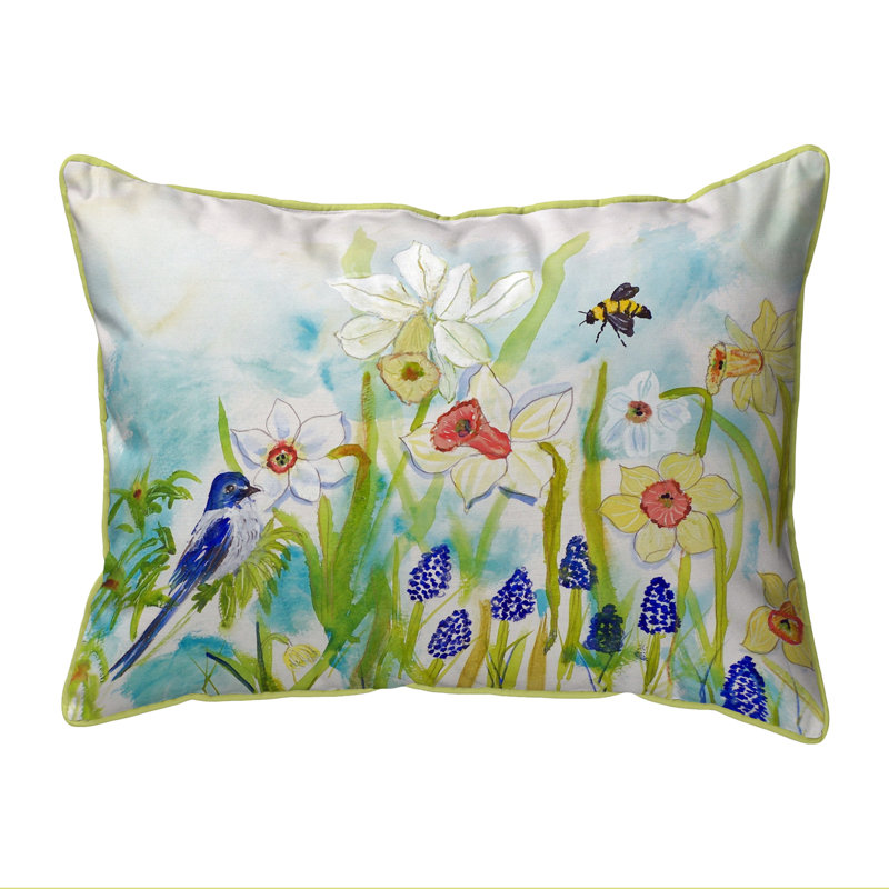 Housse et insert de coussin extérieur Bird and Daffodils, Petit