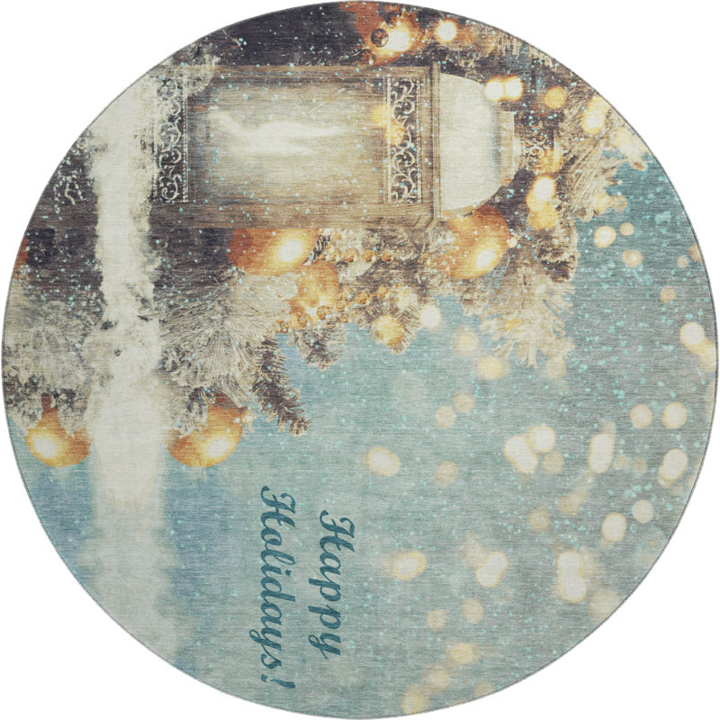 Cerrito Area Rug with Non-Slip Backing, Round 8'