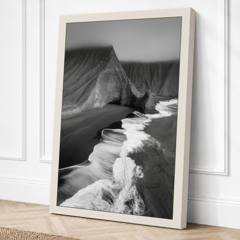 Cliffs from Above Coastal - Wrapped Canvas, 30x20 - 76.2 x 50.8 cm, Cream Border