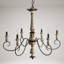 Grand lustre en bois de style champêtre classique et traditionnel à 6 lumières l 31,3 po Marcus