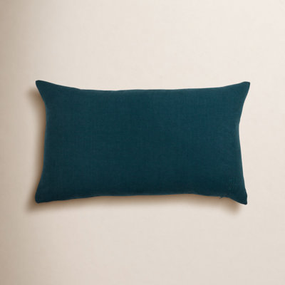 Simple Embroidered Linen Reversible Throw Pillow