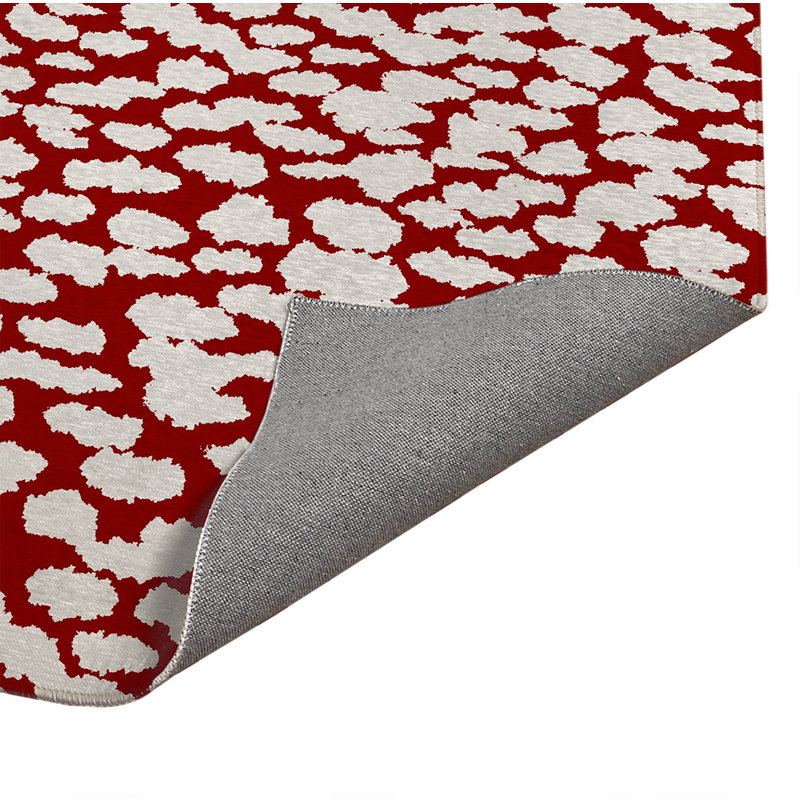 Tapis de cuisine à profil bas Animal Splat, Rectangulaire 2 pi x 3 pi, Rouge canneberge