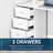 47" Modern Home Office Computer Desk Bookcase Combo Writing Table Workstation with 3 Drawer