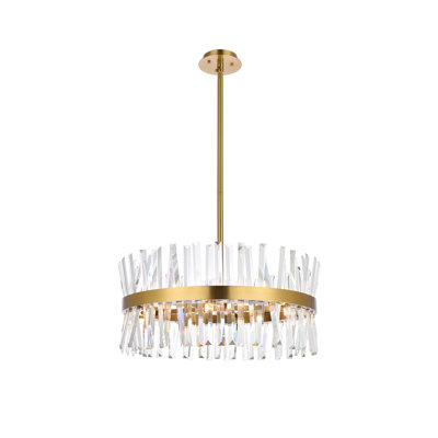 Athol 3-Light Metal Tiered Pendant with Crystal Accents