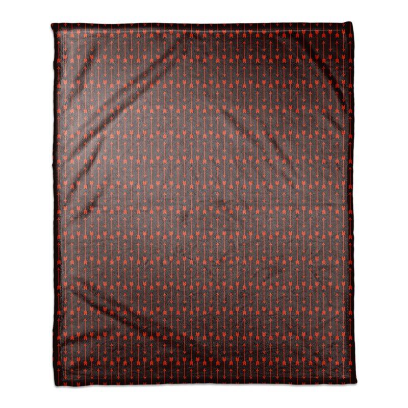  Couverture à motif de flèches, Rouge / noir