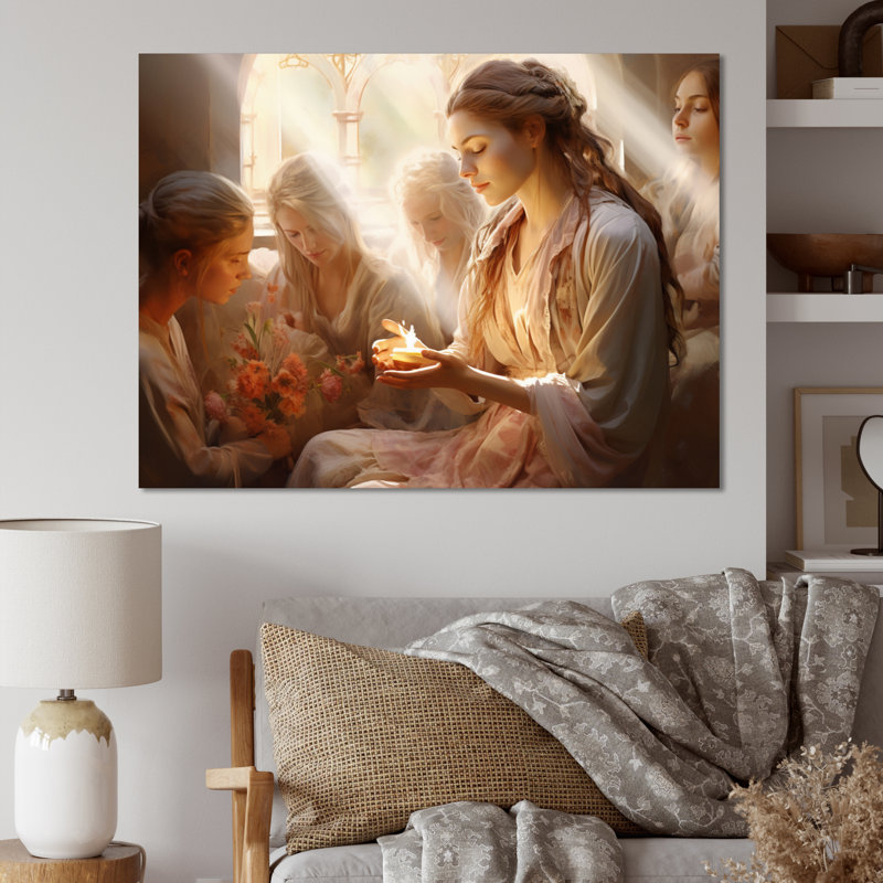 Folk Religion Miracles Embrace - impression, H 30 po x l 40 po x P 1,5 po, Toile tendue