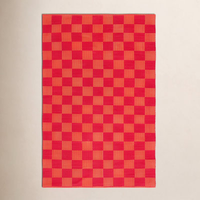Della Power-Loomed Geometric Cotton Rug