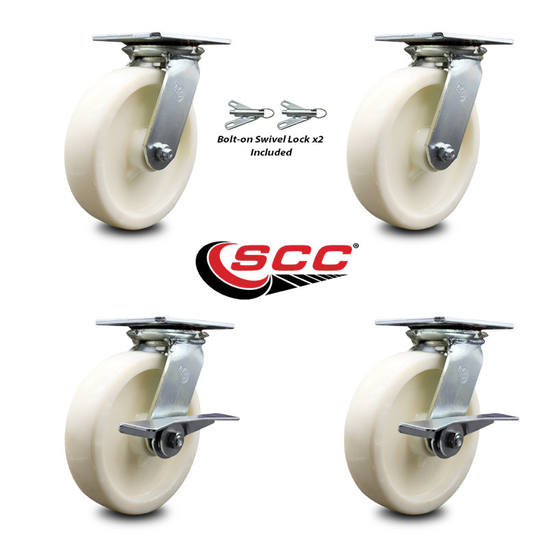 4 Piece Nylon Swivel Caster Set