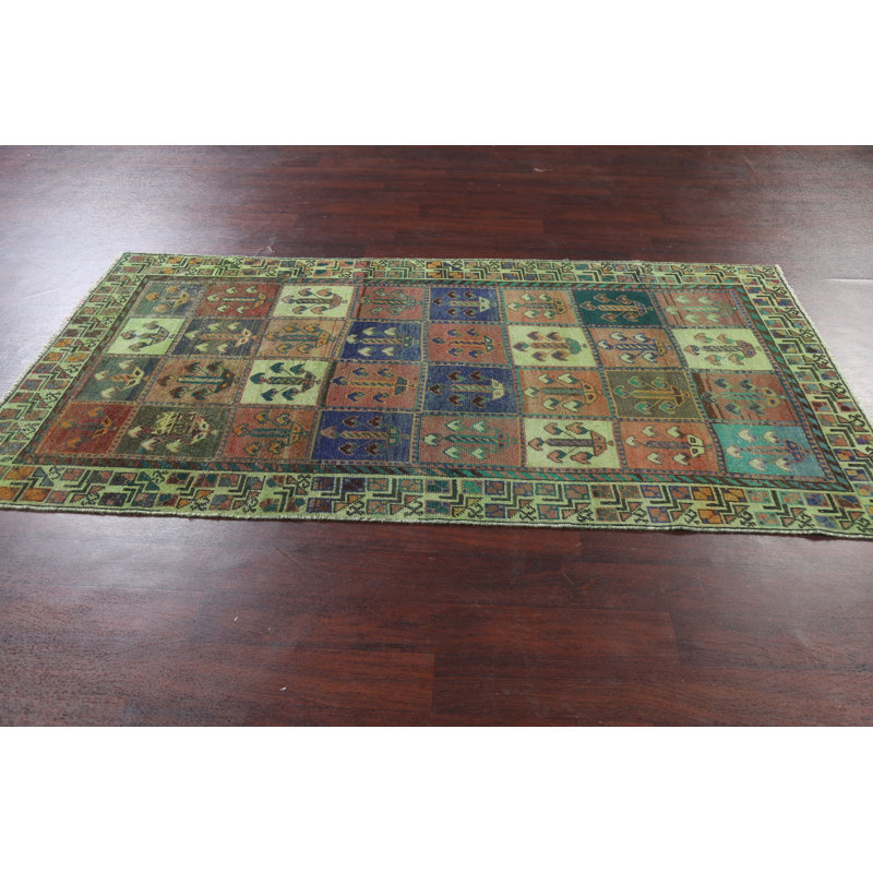 Tapis antique de style perse Bakhtiari noué à la main 4 x 8