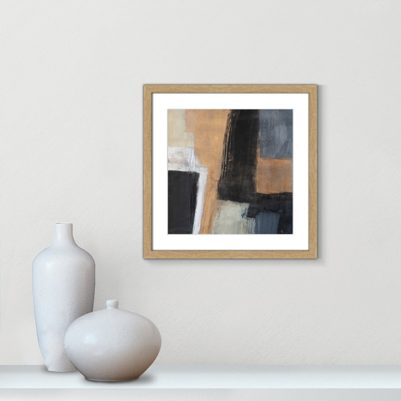 «Metallic Slate I» par Casa Fine Arts, H 17 po x l 17 po x P 1,25 po, Boîte naturelle encadrée