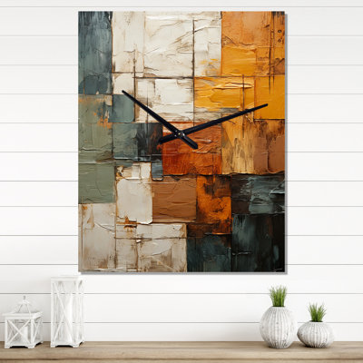 Hardedge Art Earthy Euphony I - Abstract Modern Wall Clock