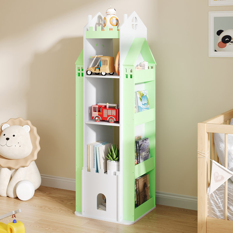 140cm H X 1cm W PVC Wood Plastic Board + Co-extruded Board + ABS No Subject Kids Bookcase