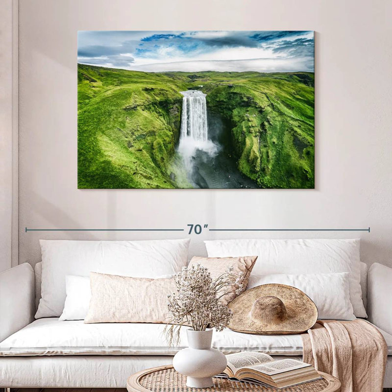 Alvord Iceland Skogafoss Waterfall, 32" H x 48" W
