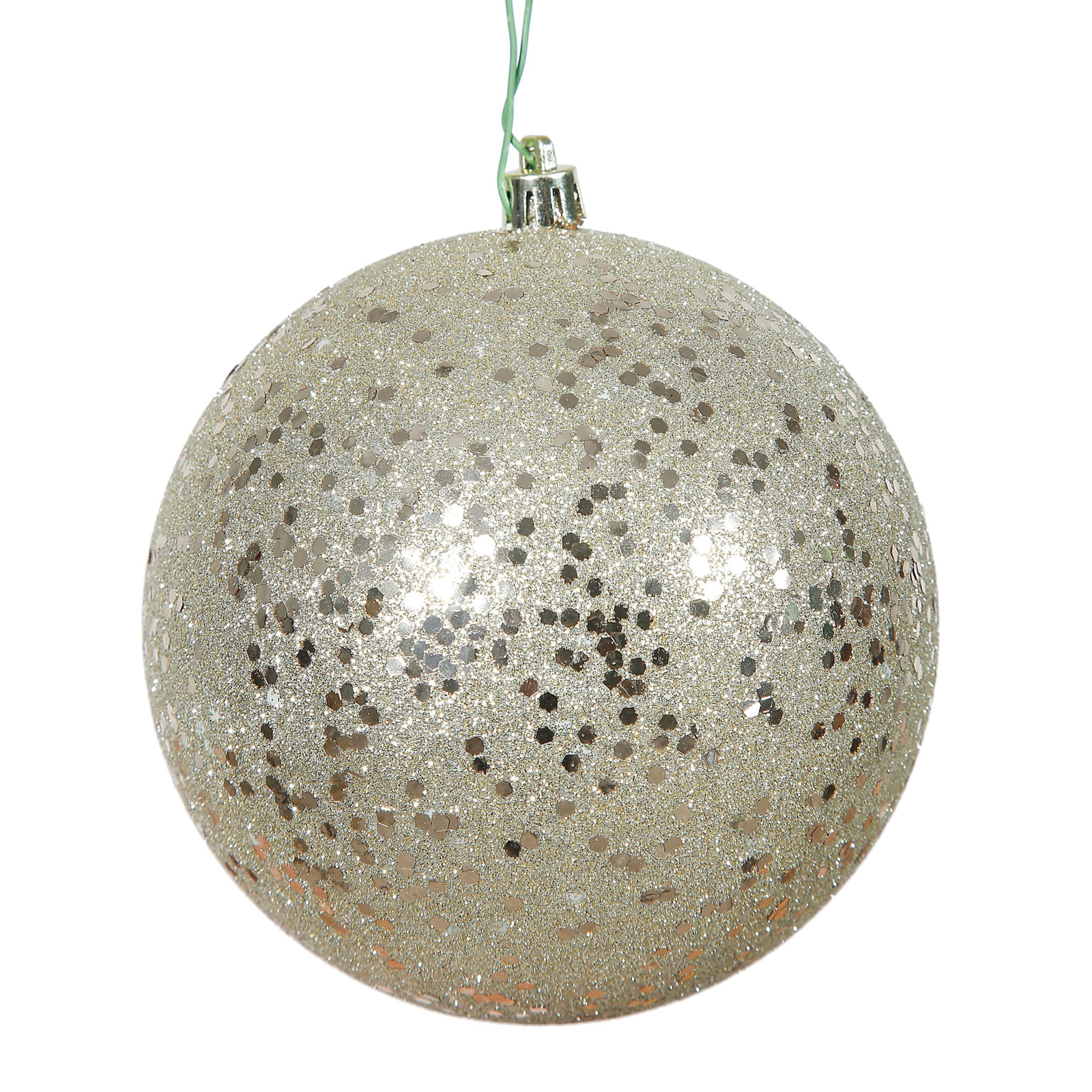 Shatterproof Bauble, Champagne, 4" H x 4" W x 4" D