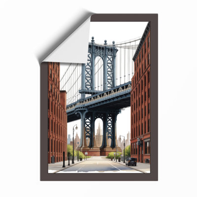 Manhattan Bridge Framed Industrial - Framed Print