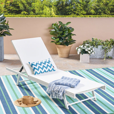 Rust- Aluminum Sun Lounger - White Mesh For Poolside Relaxation, Lightweight And Fashionable Seat Mesh, Construction