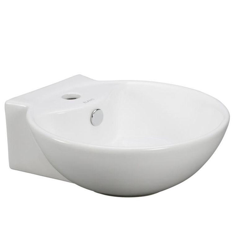 Elanti 17'' White Porcelain Circular Bathroom Sink with Overflow