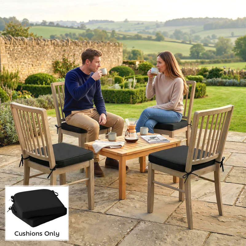 Indoor / Outdoor Square Floor Cushion, Black