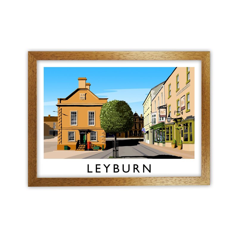 Leyburn 3 by Richard O'Neill - Print, Brown Framed, 24cm H x 34cm W x 3cm D