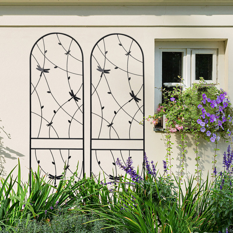Ensemble de 2 treillis de jardin en métal 86,7 po x 19,7 po antirouille pour l'extérieur, H 88,12 po x l 30,2 po x P 19,88 po