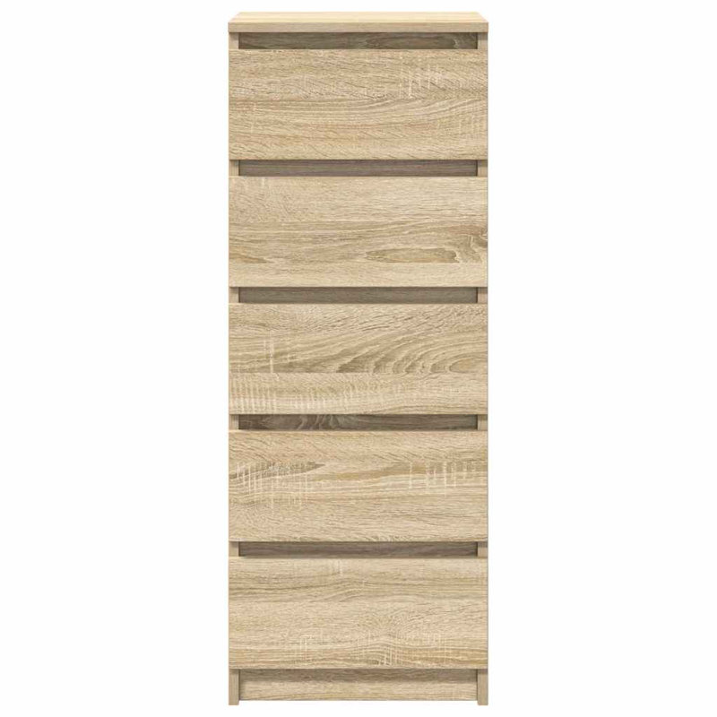 Sideboard With Drawers 37.5X35x99 Cm Engineered Wood, Sonoma Oak