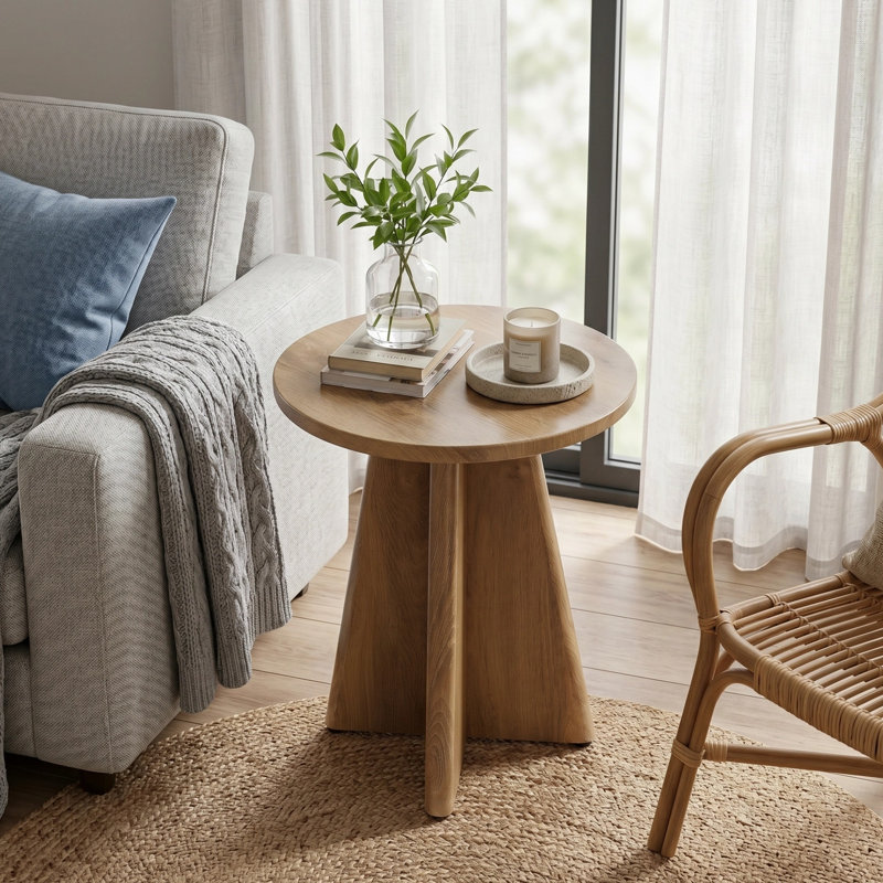 Pedestal Side Table Set, 1