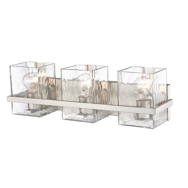 Arene 3-Light Dimmable Steel Vanity Light, Brushed Nickel, 7"H x 22.25"W x 5.5"D, 3 Lights