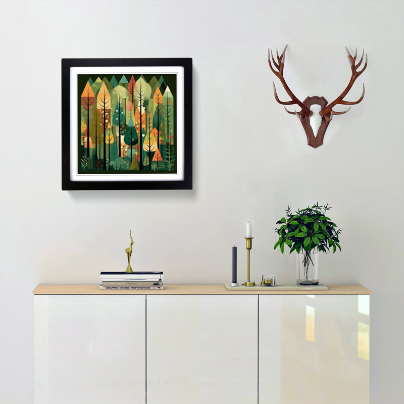 Single Picture Frame Print on Wood, Black