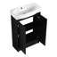 Meuble-lavabo autoportant de 23 po, châtaignier noir, portes à fermeture en douceur, lavabo en céramique, meuble-lavabo à l'allure moderne. Forme compacte. Technologie de porte. Vaste espace de rangement. Surface en châtaignier. Facile à désinfecter