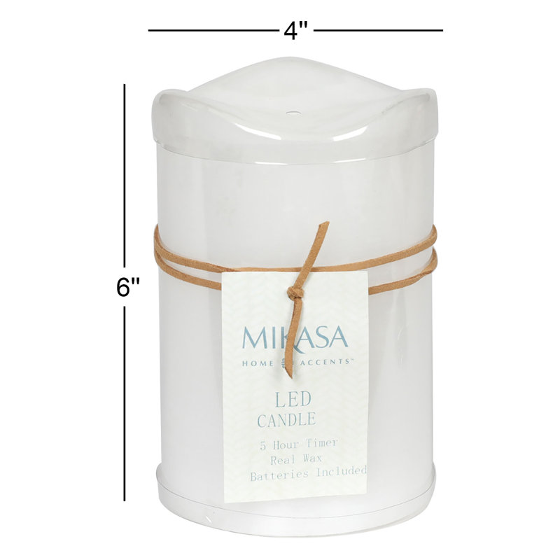 Mikasa Wavy Top LED Unscented Wavy Top Wax LED Candle