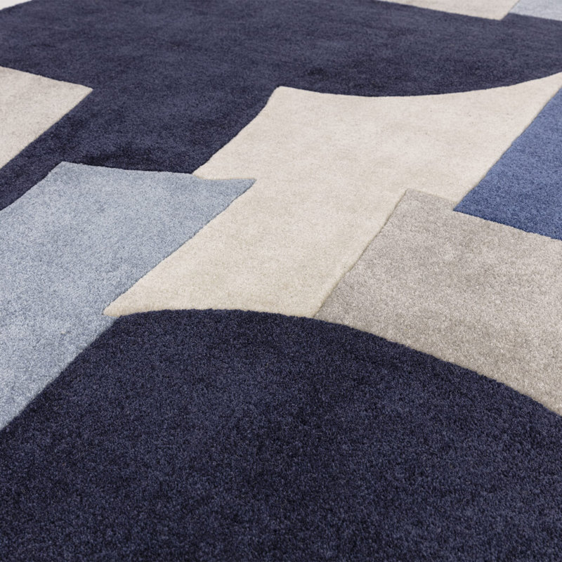 Atticus Abstract Hand Tufted Recycled P.E.T Blue Area Rug, Rectangle 200 x 290cm