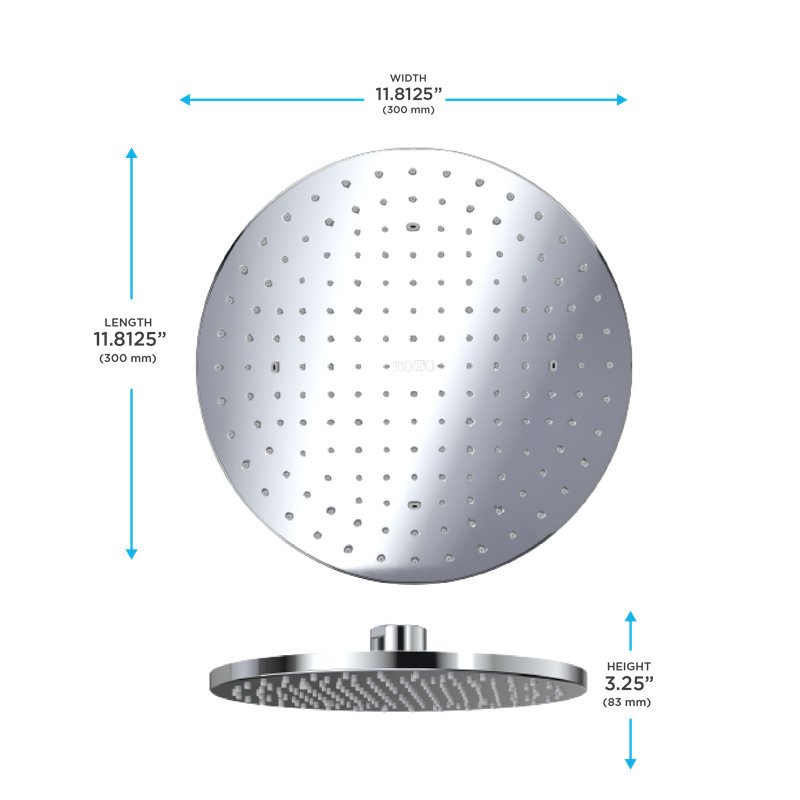 Rain Adjustable Shower Head, Polished Chrome