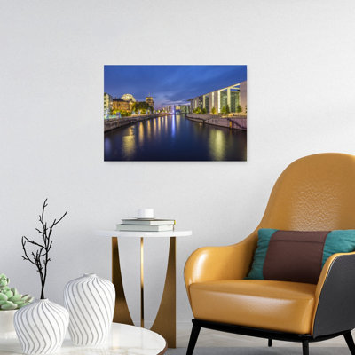 Berlin River Reflections Modern Abstract Architecture City Wall Art Print