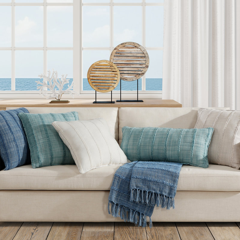 OREILLER DÉCORATIF REEF BOUDOIR, Rectangle 14"H x 30"W, Blue