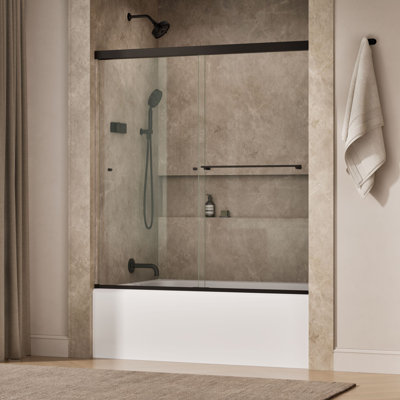 Revel 59.63'' x 62'' Double Sliding Bath Door with CleanCoat Technology