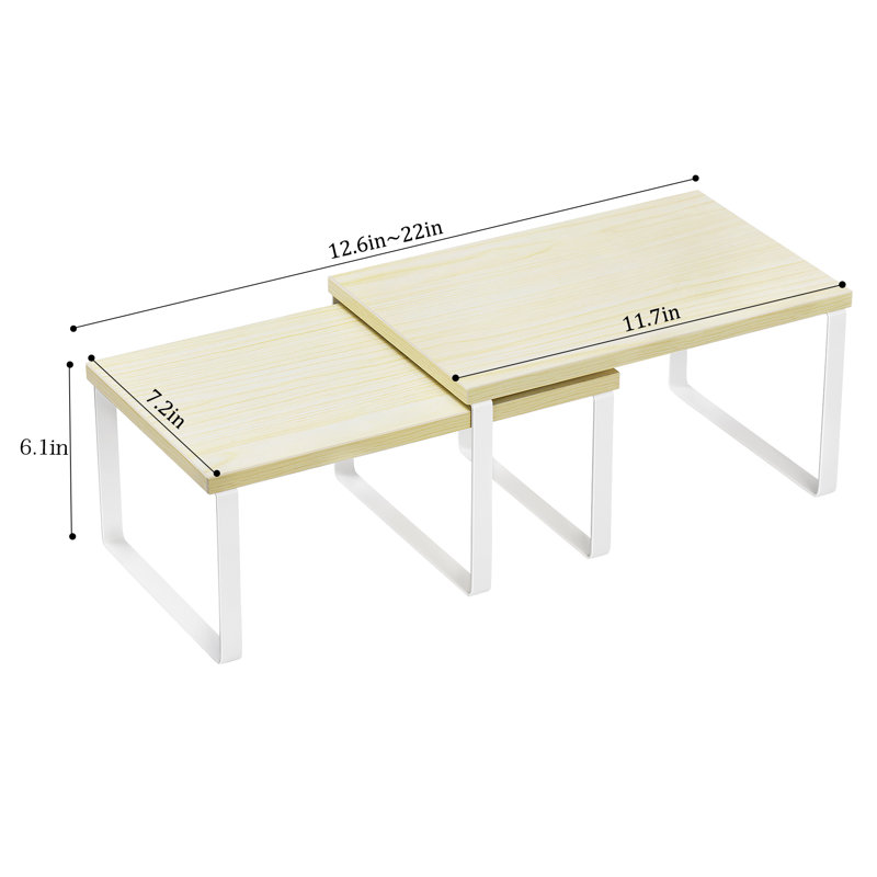 2 Piece Helper Shelf, Light Brown/White